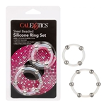 CalExotics Steel Beaded Silicone Rings Set Of 3
