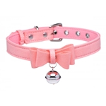 XR BRANDS MASTER SERIES Golden Kitty Cat Bell Collar Pink And Silver