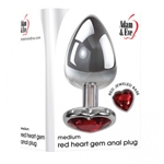 Adam & Eve Medium Red Heart Gem Anal Plug