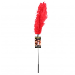 SPORTS SHEETS Ostrich Feather Tickler Red